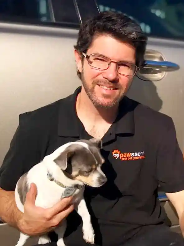 Dr. Giuliano with a dog