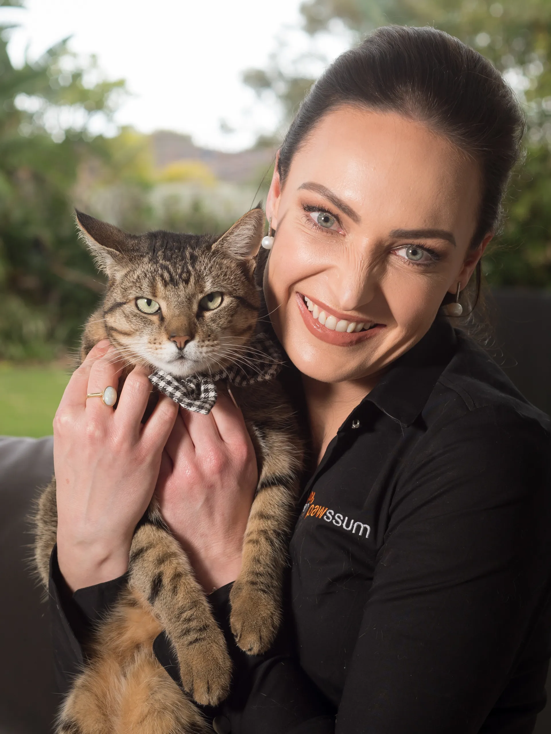 Dr. Louisa with a cat