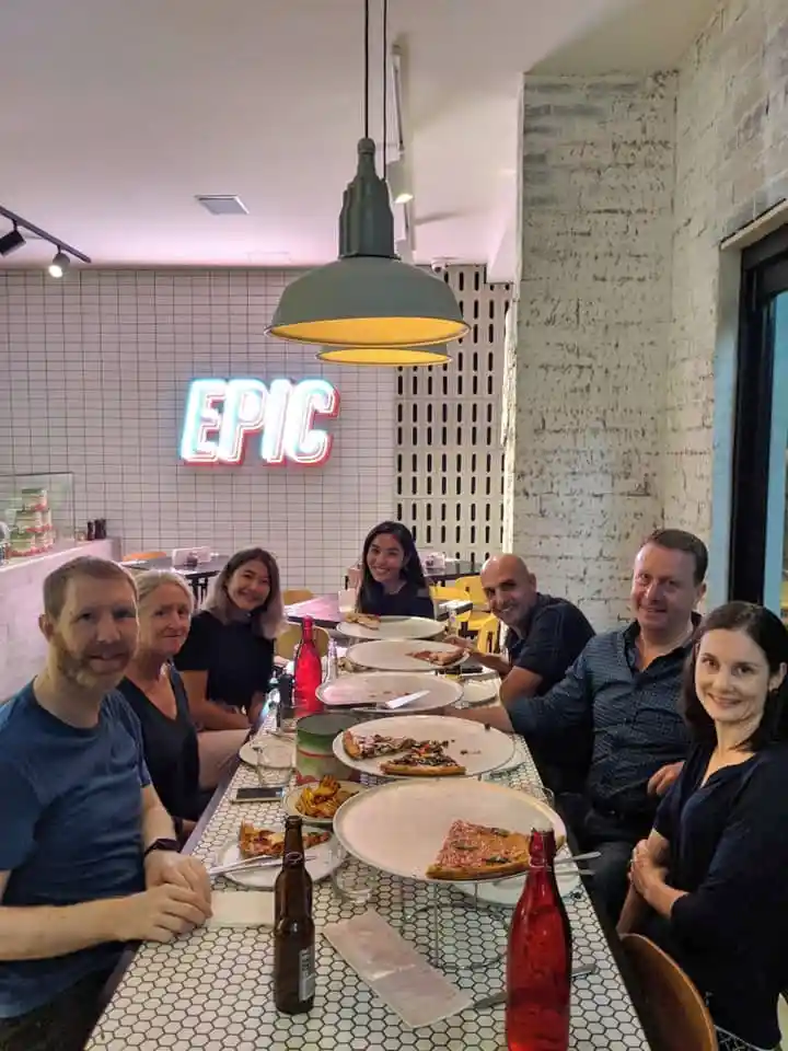 Vets and Pawssum employees enjoying a social dinner